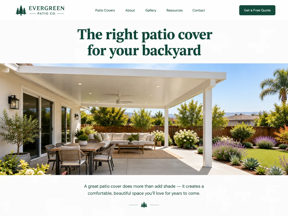 Illustrative published patio-cover article.